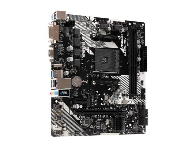 ASRock B450M-HDV R4.0 AM4 AMD Promontory B450 SATA 6Gb/s Micro ATX