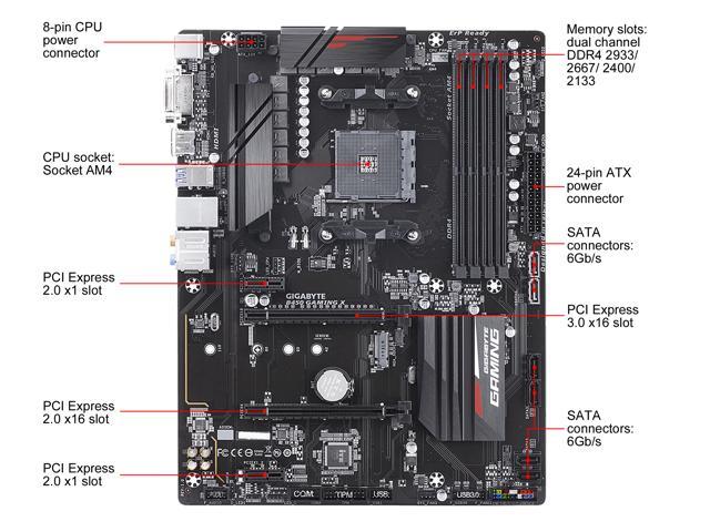 Gigabyte B450 Gaming X AM4 AMD B450 SATA 6Gb/s ATX AMD Motherboard